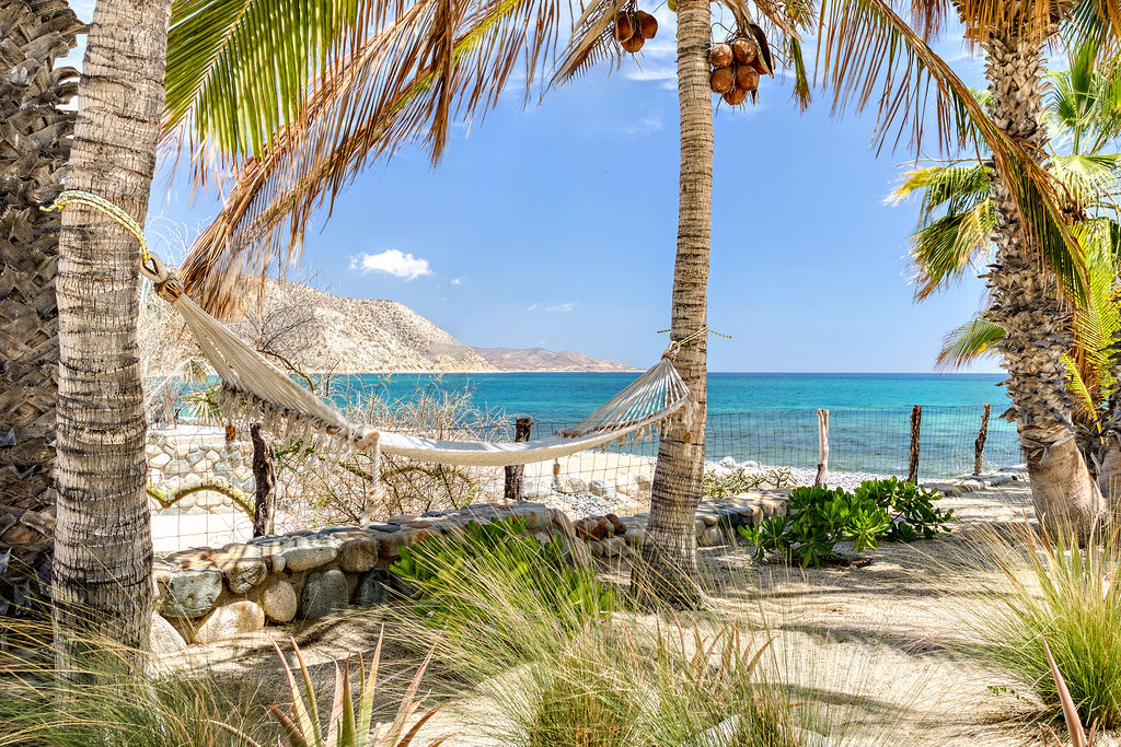 Beachside hammock steps from the ocean